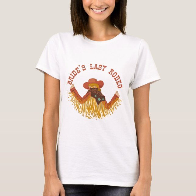 Braut letzten rodeo bachelorette Western braun T-Shirt (Vorderseite)