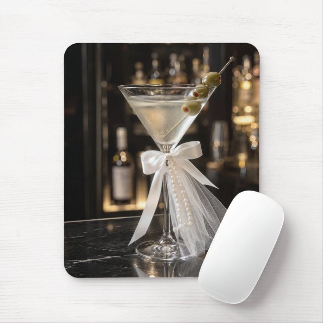 Braut-Martini-Cocktail auf einer Bar Mousepad (Mit Mouse)