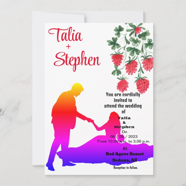 Braut mit Aufmunterung Einladung (Vorderseite)