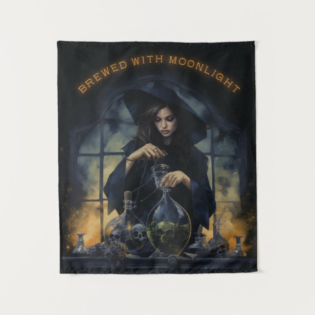 Braut mit Mondlicht-Hexe Wandteppich (Vorderseite)