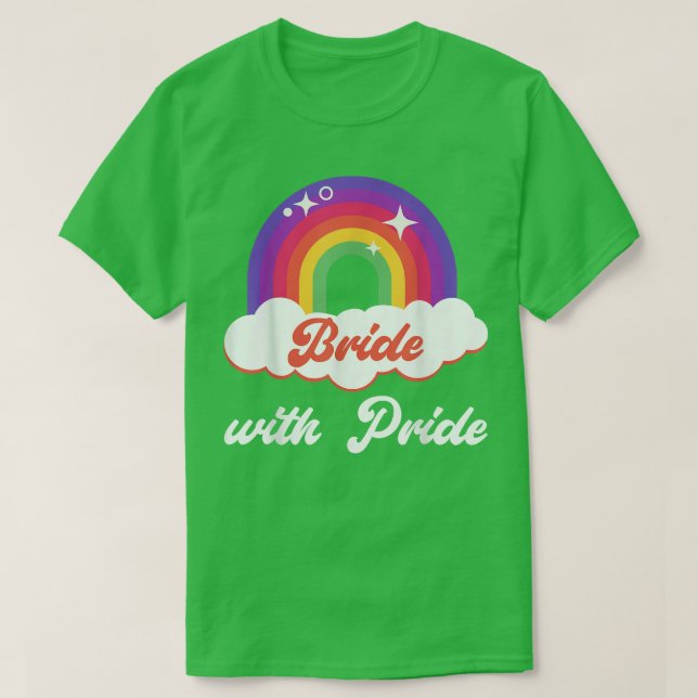Braut mit Pride Lesbian Wedding T-Shirt (Design vorne)