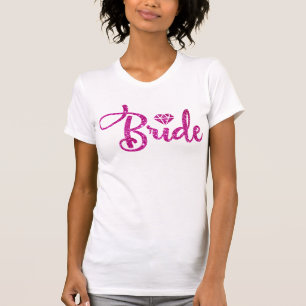 Braut mit rosa Glitter Brautparty Hochzeit T-Shirt