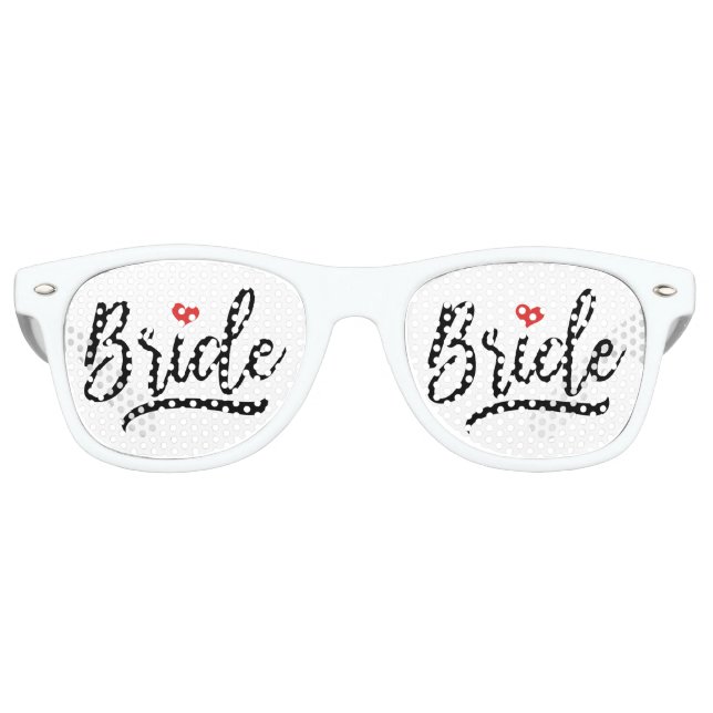 Braut mit rotem Herzen Partybrille (Vorderseite)