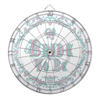 Braut mit Schleier, Extravagant rosa - Aquamarin V Dartscheibe