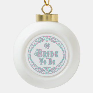 Braut mit Schleier, Extravagant rosa - Aquamarin V Keramik Kugel-Ornament
