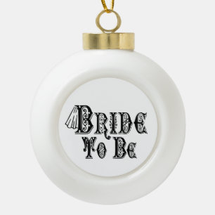 Braut mit Schleier, Fancy Black Type Keramik Kugel-Ornament