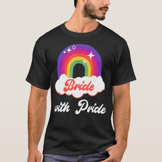 Braut mit stolzer Lesbenhochzeit T-Shirt (Vorderseite)