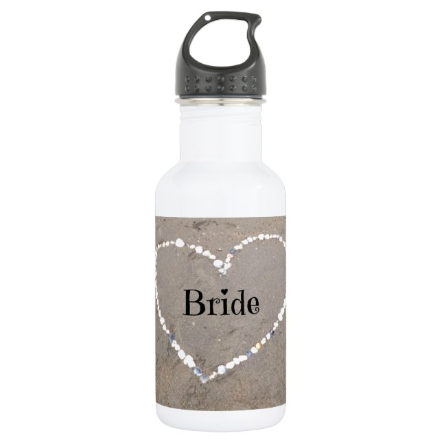 Braut-Muschel-Herz Trinkflasche (Vorderseite)