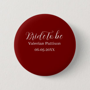 Braut Name Datum maigris weiß Junggesellinnenabsch Button