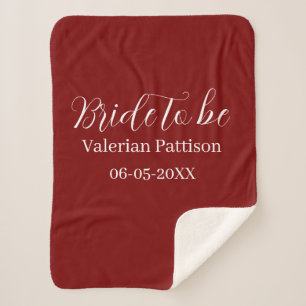 Braut Name Datum maigris weißes Brautjungfernparty Sherpadecke