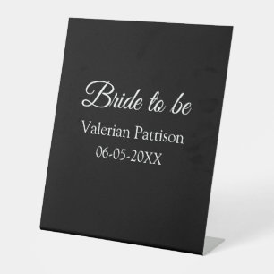 Braut Name Datum schwarz weiß Junggesellinnenabsch Sockelschild