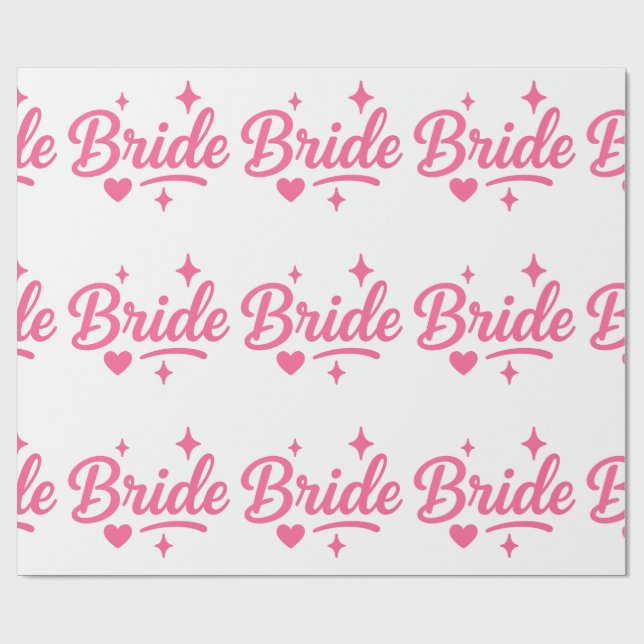 Braut Neon Pink Geschenkpapier (Flach)