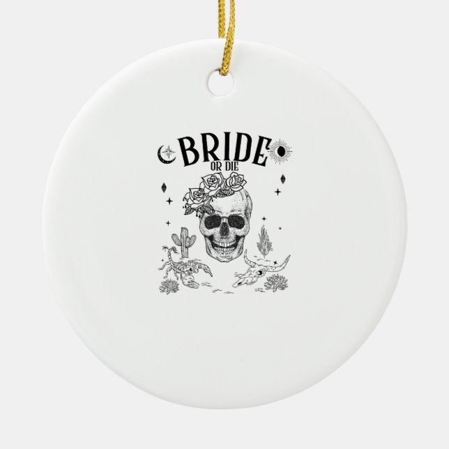 Braut oder Die bis zum Tod tun uns Party Gothic Ba Keramik Ornament (Vorne)