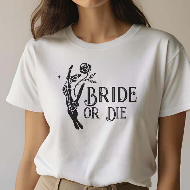 Braut oder Die Gothic Skeleton Heart Bride T-Shirt (Von Creator hochgeladen)