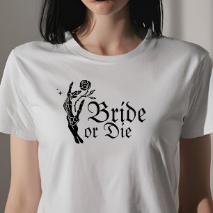 Braut oder Die Gothic Skeleton Heart Bride T-Shirt
