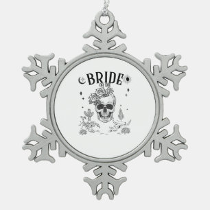 Braut Oder Stirb Bis Dass Der Tod Uns Party-Gotisc Schneeflocken Zinn-Ornament