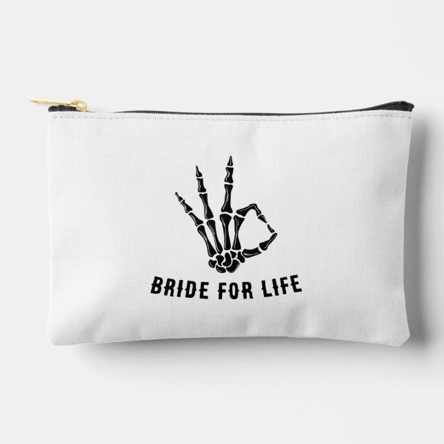 Braut oder stirb Skeleton Rockstar Handtasche (Vorderseite)