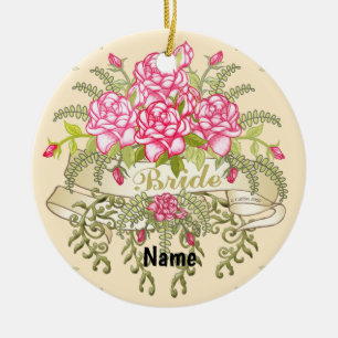 Braut-Ornament in Rosa Keramik Ornament
