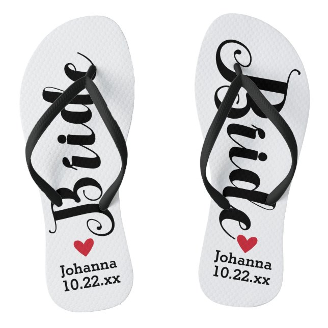 Braut-personalisierte Hochzeits-Auswahl Ihre Farbe Flip Flops (Fußbett)