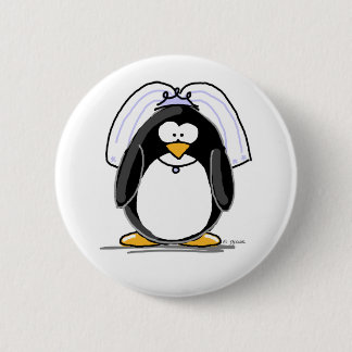 Braut-Pinguin Button