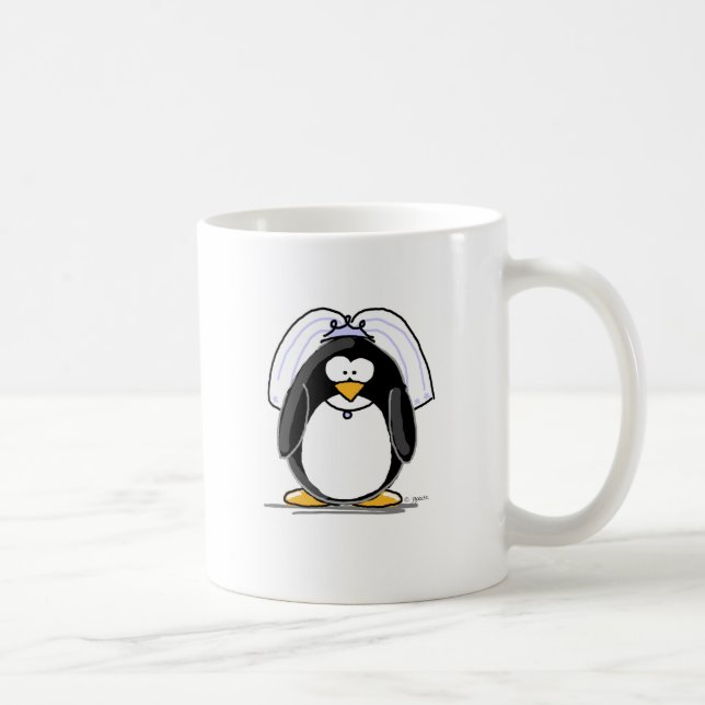 Braut-Pinguin Kaffeetasse (Rechts)