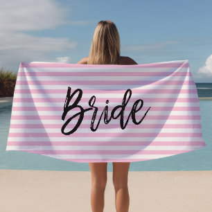 Braut Rosa Gestreift Strandtuch