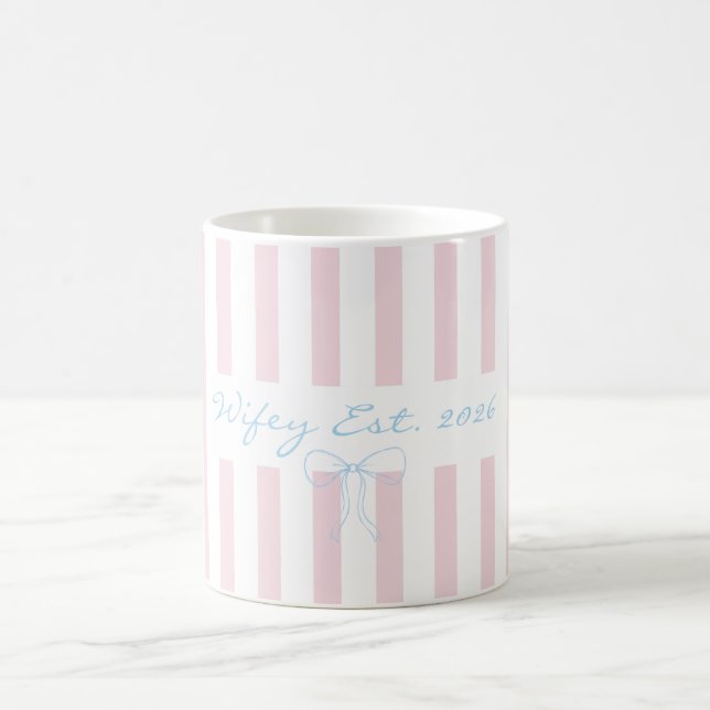 Braut roséwater rosa gestreift  kaffeetasse (Mittel)