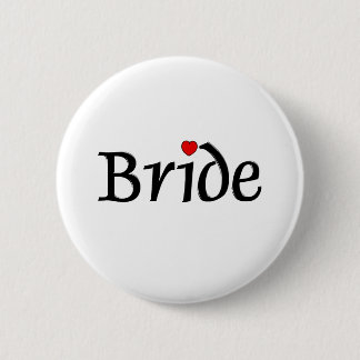 Braut (rote Herzen) Button