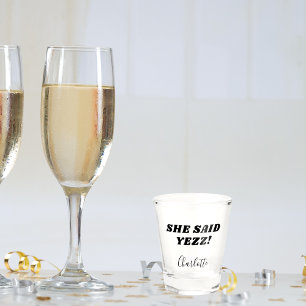 Braut sagte sie ja Junggeselinnen-Abschied Schnapsglas