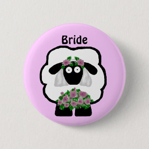 Braut-Schaf-Knopf Button