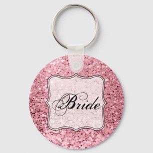 Braut Schlüsselanhänger Roségold Glitter