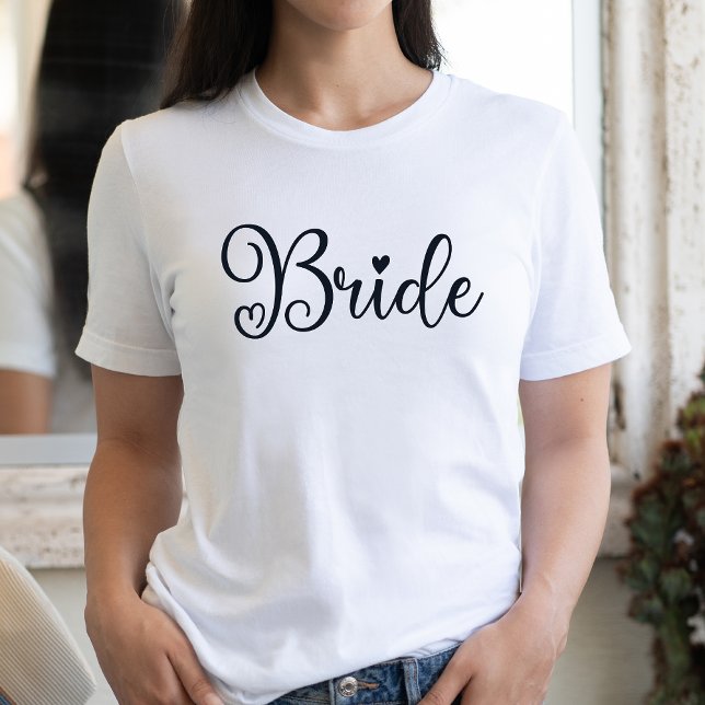 Braut-Schrift-Herz-Weiß-Junggesellinnen-Abschied T-Shirt (Von Creator hochgeladen)