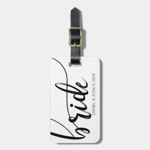 Braut-Script Elegantes Minimalistisches Namen-Gepä Gepäckanhänger