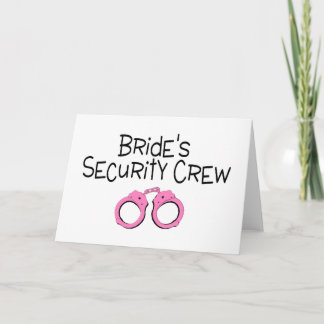 Braut-Sicherheits-Crew-Rosa-Handschellen Karte