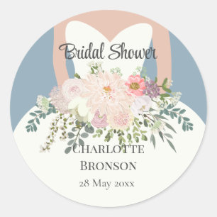 Braut-Silhouette Florale Brautparty Runder Aufkleber