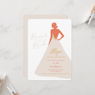 Braut-Silhouette im Couture-Kleid Braut-Brunch Einladung