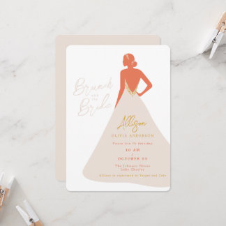 Braut-Silhouette im Couture-Kleid Braut-Brunch Einladung