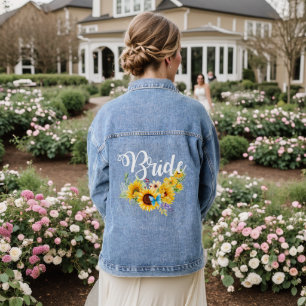 Braut-Skript Sonnenblumen Bridal Jeansjacke
