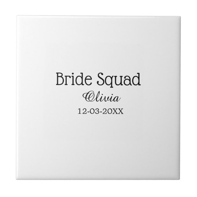 Braut Squad Brautjungfer Name Junggesellinnenabsch Fliese (Vorderseite)