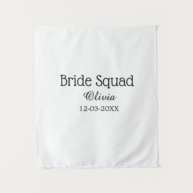 Braut Squad Brautjungfer Name Junggesellinnenabsch Wandteppich (Vorderseite)