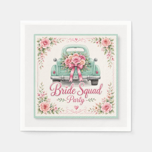 Braut-Squad-Brautjungfernabschied-Servietten Serviette (Vorderseite)