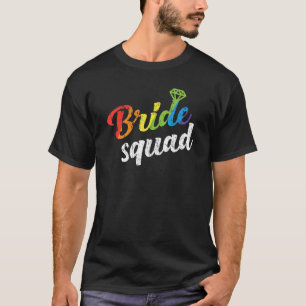 Braut Squad Hochzeit Dusche Brautjungfer Schwul Le T-Shirt