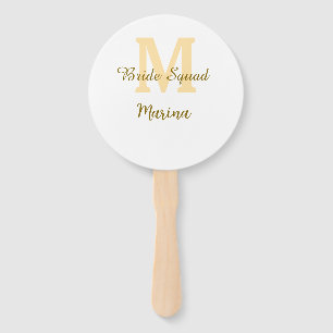 Braut-Squad-Monogramm goldene Brautparty einfach Fächer