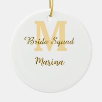 Braut-Squad-Monogramm goldene Brautparty einfach 