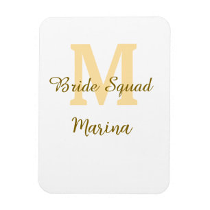 Braut-Squad-Monogramm goldene Brautparty einfach Magnet