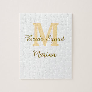 Braut-Squad-Monogramm goldene Brautparty einfach  Puzzle
