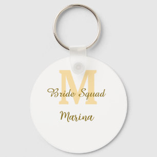 Braut-Squad-Monogramm goldene Brautparty einfach  Schlüsselanhänger