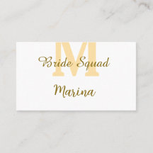 Braut-Squad-Monogramm goldene Brautparty einfach 
