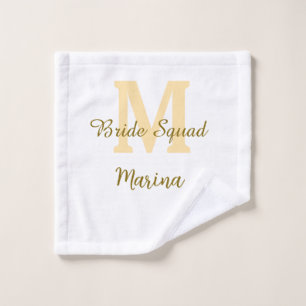 Braut-Squad-Monogramm goldene Brautparty einfach  Waschlappen