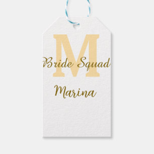 Braut-Squad-Monogramm goldene einfache Hochzeitsdu Geschenkanhänger